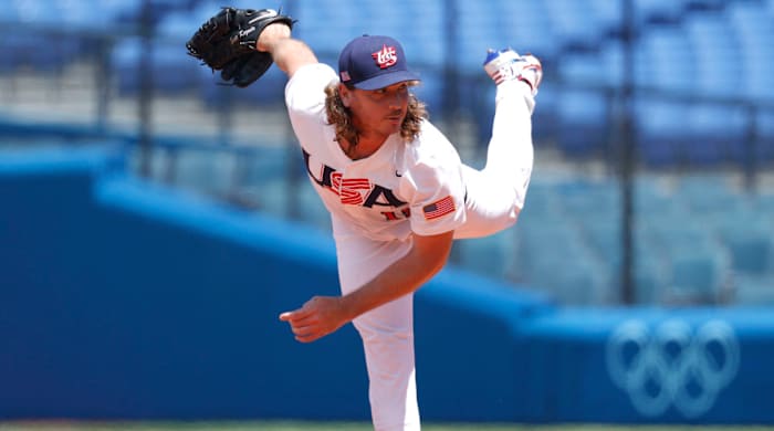 Scott Kazmir pitches for Team USA baseball